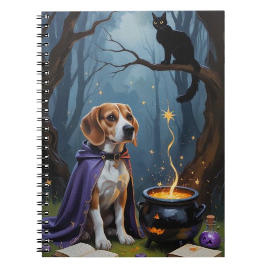 Carnet Peinture d'Halloween de chien beagle (Devant)