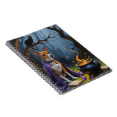 Carnet Peinture d'Halloween lunaire de Basenji Chien (Côté Droit)