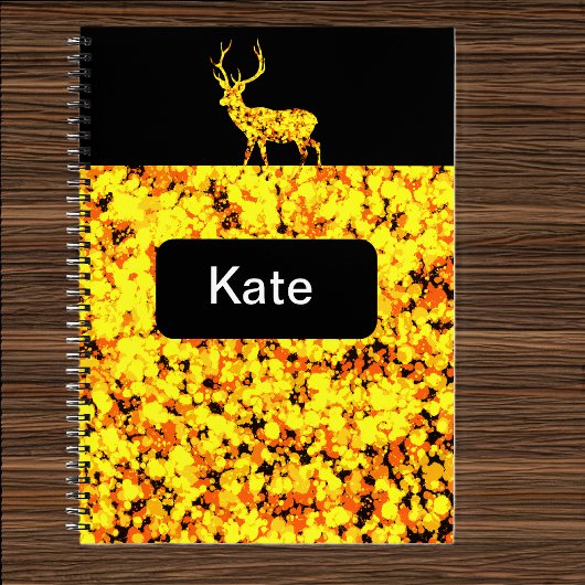 Carnet Peinture éclaboussée de cerf doré 