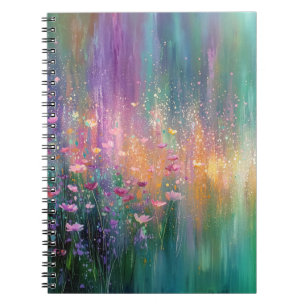 Carnet Peinture florale abstraite aux couleurs vives