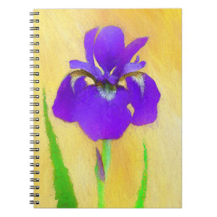 Carnet Peinture Iris à pois pourpre - Chien original mign