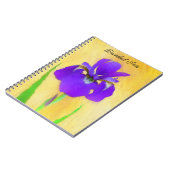 Carnet Peinture Iris Violet - Art Fleur Originale (Côté gauche)