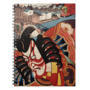 Carnet Peinture japonaise vintage - acteur de Kabuki