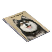 Carnet Peinture Lapphund Finlandaise - Joli art original  (Côté Droit)