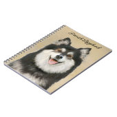 Carnet Peinture Lapphund Finlandaise - Joli art original  (Côté gauche)