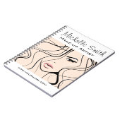 Carnet Peinture minimaliste Pastel Peach Élégante maquill (Côté gauche)