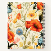 Carnet Peinture Motif de Fleurs colorées en beige (Dos)