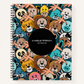 Carnet Peinture murale Doodart Têtes d'animal Monogramme  (Devant)