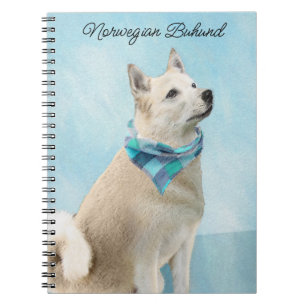Carnet Peinture norvégienne Buhund - jolie art original c