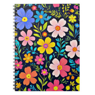 Carnet Peinture numérique florale motif fleurs