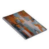 Carnet Peinture orange, blanche et turquoise abstraite (Côté Droit)