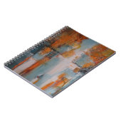Carnet Peinture orange, blanche et turquoise abstraite (Côté gauche)