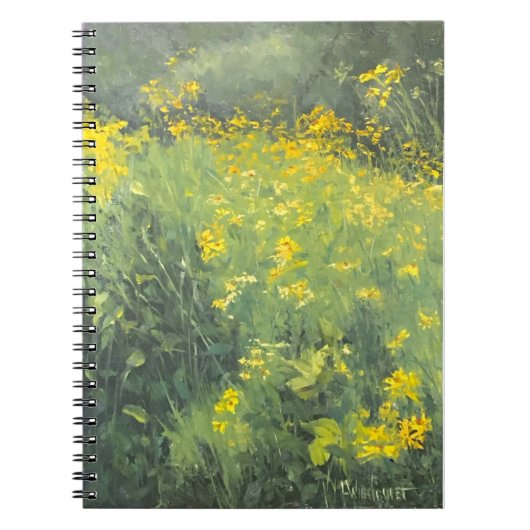 Carnet Peinture originale à l'huile de Fleur sauvage jaun (Devant)