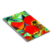 Carnet Peinture originale aquarelle de pommes rouges (Côté Droit)