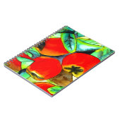 Carnet Peinture originale aquarelle de pommes rouges (Côté gauche)