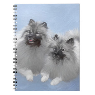 Carnet Peinture originale d'un couple de Keeshond - Art a