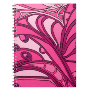 Carnet Peinture rose abstraite de panneau