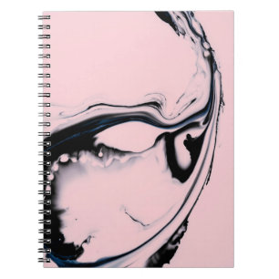 CARNET PEINTURE ROSE NOIRE ABSTRAITE SUR ARRIÈRE - PLAN P