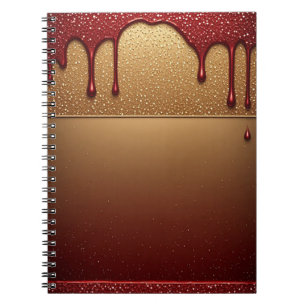 Carnet Peinture rouge qui dégouline Paillettes dorées