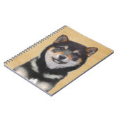 Carnet Peinture Shiba Inu (Noir et Tan) - Art Chien (Côté gauche)