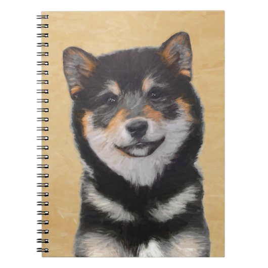 Carnet Peinture Shiba Inu (Noir et Tan) - Art Chien (Devant)