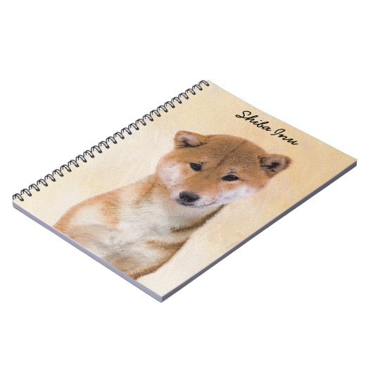 Carnet Peinture Shiba Inu (Rouge) - Art Chien original (Côté gauche)