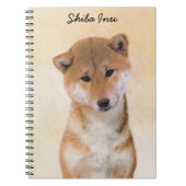 Carnet Peinture Shiba Inu (Rouge) - Art Chien original (Devant)