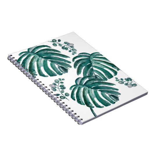 Carnet Peinture tropicale à feuilles vertes botaniques (Côté Droit)