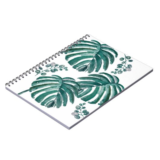 Carnet Peinture tropicale à feuilles vertes botaniques (Côté gauche)