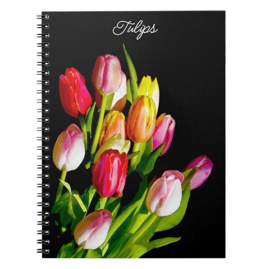 Carnet Peinture Tulip - Art Fleur original (Devant)