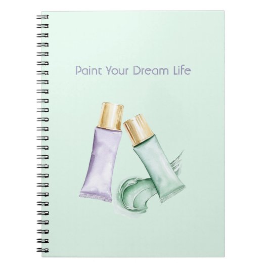Carnet Peinture violette menthe Rêve de vie (Devant)
