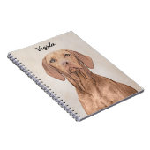 Carnet Peinture Vizsla - Joli art original chien (Côté Droit)