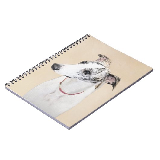 Carnet Peinture Whippet - Jolie art original chien (Côté gauche)