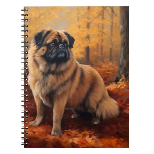 Carnet Pekingese à l'automne Feuilles automne Inspire (Devant)