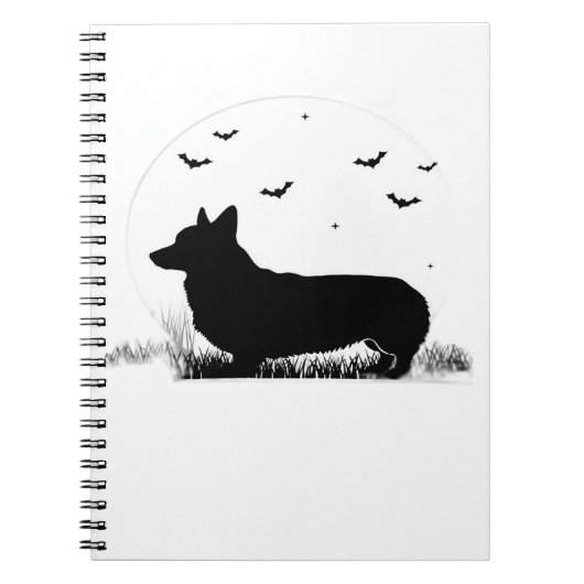 Carnet Pembroke Welsh Corgi Chien - Halloween Moon Silhou (Devant)