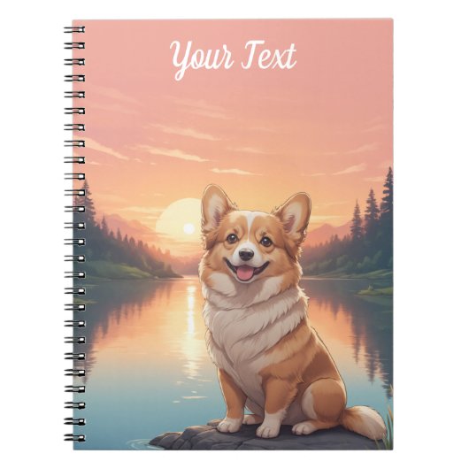 Carnet Pembroke Welsh Corgi par lac (Devant)