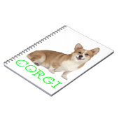 Carnet Pembroke Welsh Corgi Puppy Lime Green Love (Côté gauche)
