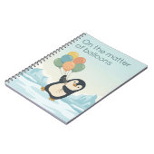 Carnet Penguin with Balloons | Dry Humour Custom Notebook (Côté gauche)