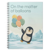 Carnet Penguin with Balloons | Dry Humour Custom Notebook (Devant)