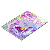 Carnet Pensée Violette Fleur Aquarelle Nom de Femme (Côté gauche)