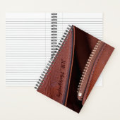 Carnet Pensées en cuir Faux Brown non zippées personnalis (À l'intérieur)