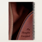 Carnet Pensées en cuir Faux Brown non zippées personnalis (Verso)