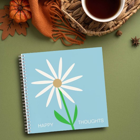 Carnet Pensées heureuses bleu-vert avec Daisy