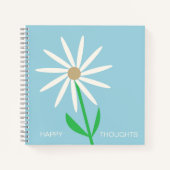 Carnet Pensées heureuses bleu-vert avec Daisy (Devant)