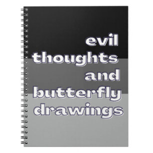 Carnet Pensées Méchantes et Dessins de Papillon Citations