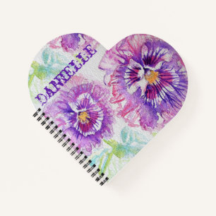 Carnet Pensées Violettes T'aiment Nom floral Pensée