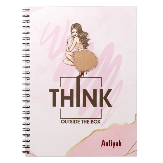 Carnet Pensez à l'extérieur de la boîte Lady Boss femme (Devant)