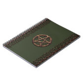Carnet Pentacle de brindille de bois vert olive Wiccan  (Côté gauche)