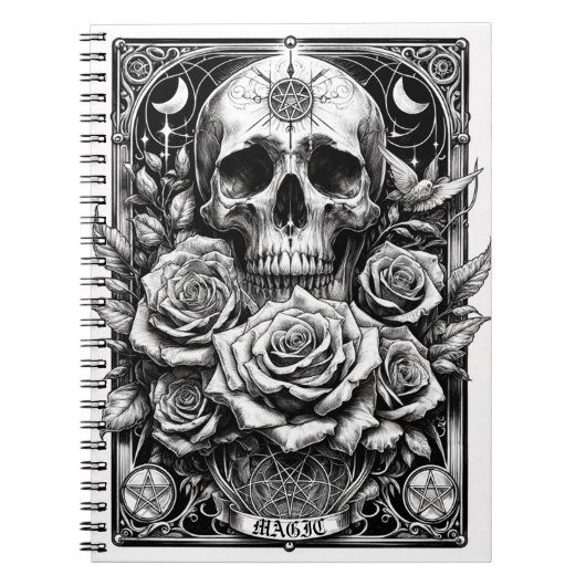 Carnet Pentacle Skeleton Skeleton & Rose Tarot Art (Devant)