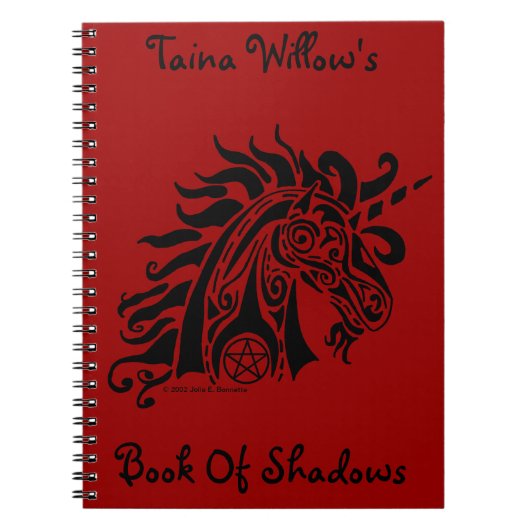 Carnet Pentacle Unicorn (noir) (Devant)